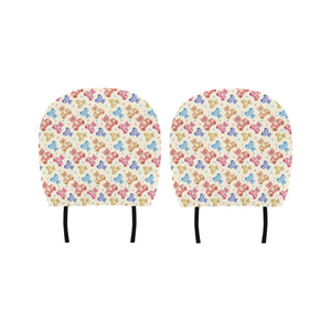 Teddy Bear Pattern Print Design 05 Car Headrest Cover