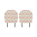 Teddy Bear Pattern Print Design 05 Car Headrest Cover