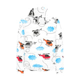 Watercolor helicopter cloud pattern Men's Padded Hooded Jacket