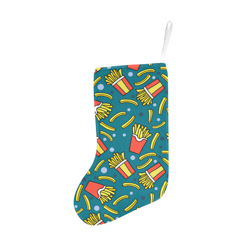 French fries red paper box pattern Christmas Stocking
