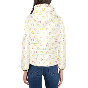 Horseshoes Pattern Print Design 02 Women's Padded Hooded Jacket