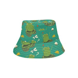 Cute frog dragonfly design pattern Unisex Bucket Hat