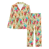 Colorful ice cream pattern Women's Long Pajama Set