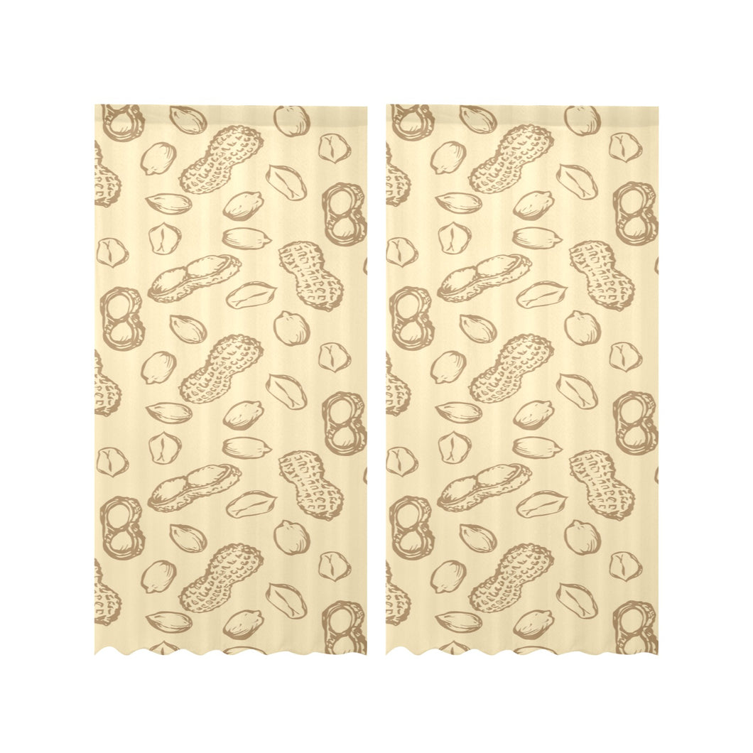 hand drawn peanuts pattern Gauze Curtain