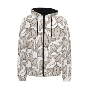 Stingray Pattern Print Design 05 Men's Padded Hooded Jacket
