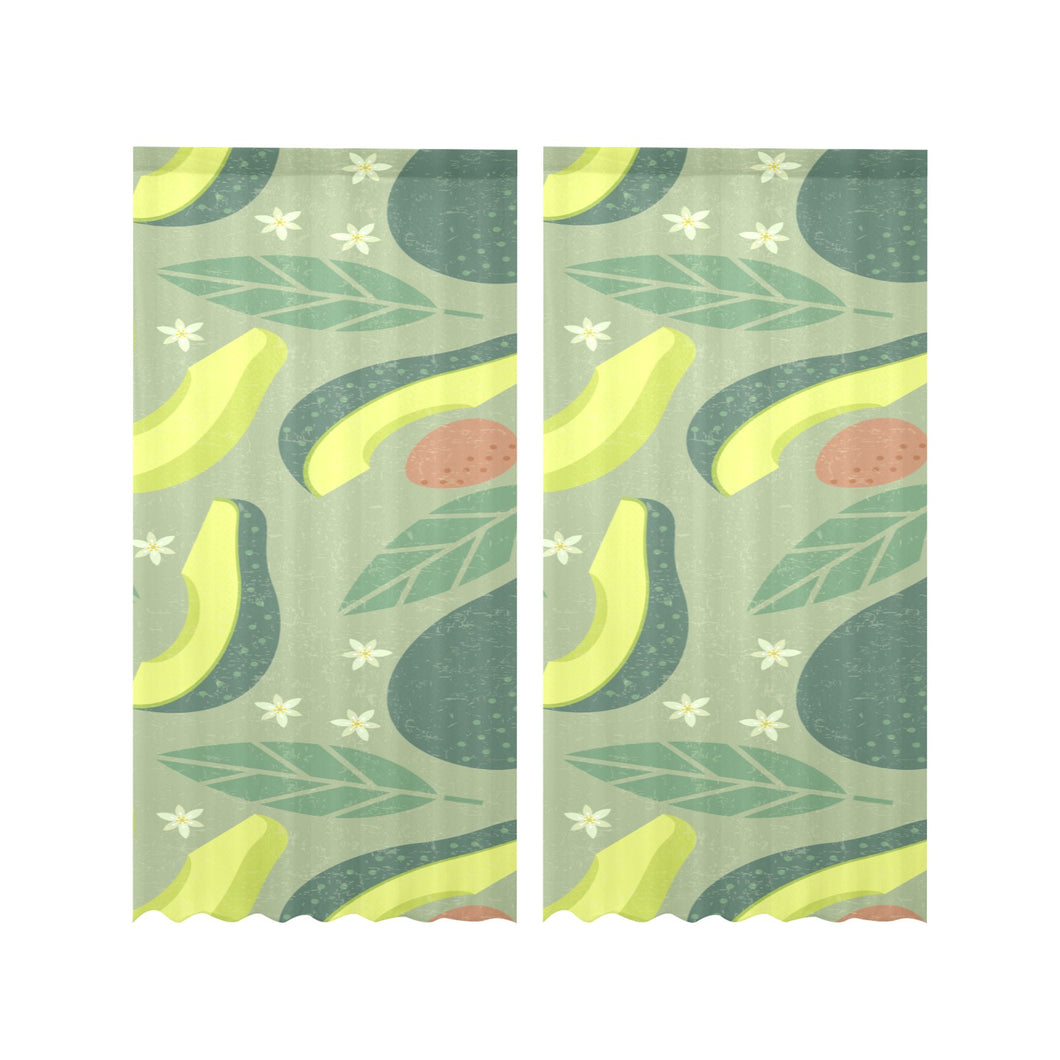 Avocado pattern Gauze Curtain