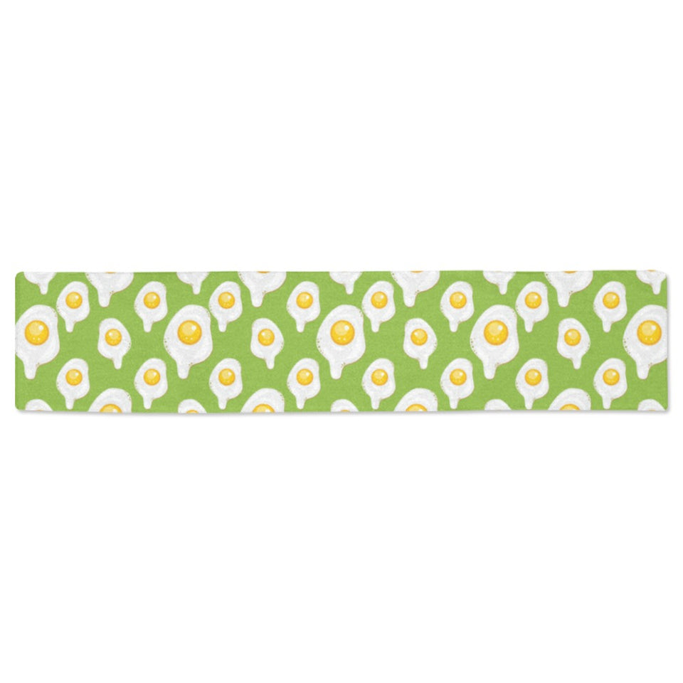 Fried Eggs Pattern Print Design 01 Table Runner