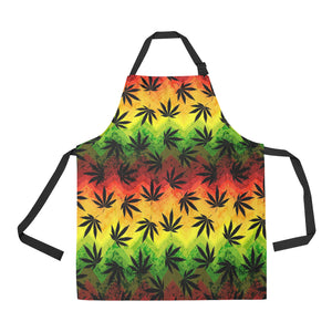 Canabis Marijuana Weed Pattern Print Design 03 All Over Print Adjustable Apron