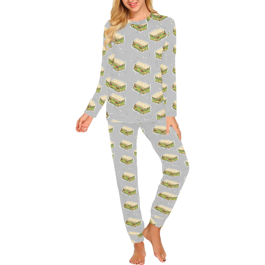 Sandwich Pattern Print Design 05 Women's All Over Print Pajama Set