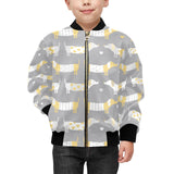 Cute dachshund dog pattern Kids' Boys' Girls' Bomber Jacket
