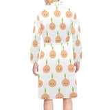cute onions smiling faces Men's Long Sleeve Belted Night Robe