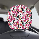 Toucan flower design pattern Car Headrest Cover