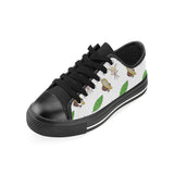 Color hand drawn cacao pattern Men's Low Top Canvas Shoes Black
