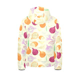 Onion garlic white red pattern Kids' Boys' Girls' Padded Hooded Jacket