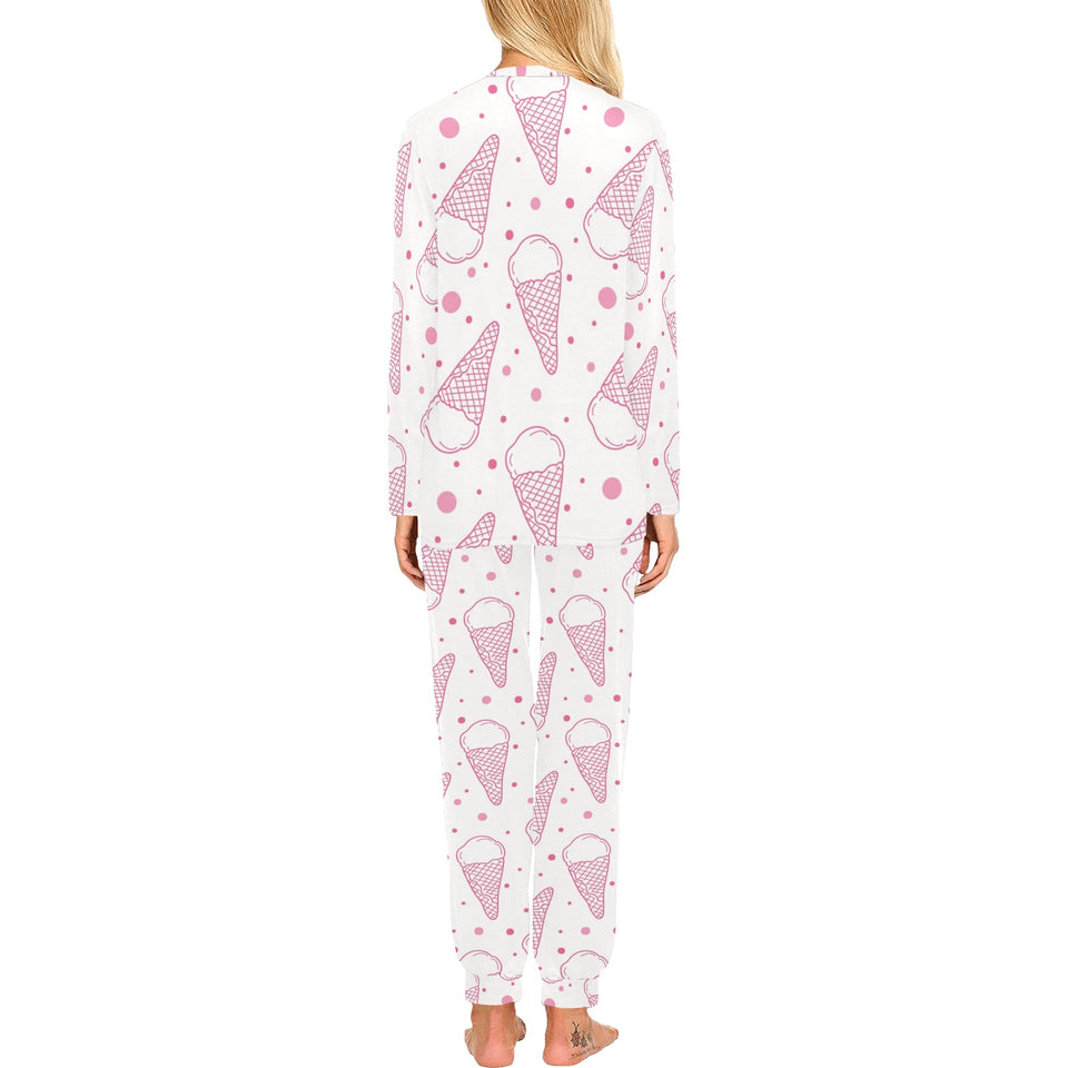 Hand drawn ice cream pattern Women's All Over Print Pajama Set