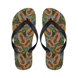 Colorful papaya tropical leaves Unisex Flip Flops