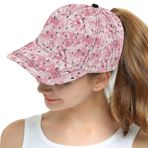 Pink flamingos pattern background All Over Print Snapback Cap