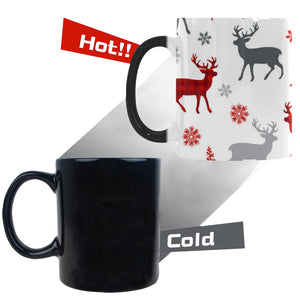 Deer tree snowflakes chrismas pattern Morphing Mug Heat Changing Mug