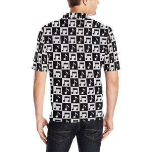 Music Notes Pattern Print Design 01 Men's All Over Print Polo Shirt