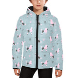 poodle dog pattern Kids' Boys' Girls' Padded Hooded Jacket
