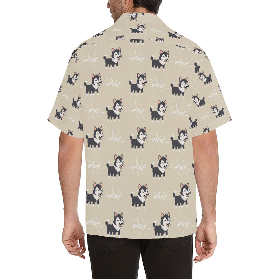 Cute Siberian Husky Men's All Over Print Hawaiian Shirt
