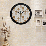 Gold Texture mushroom pattern Elegant Black Wall Clock