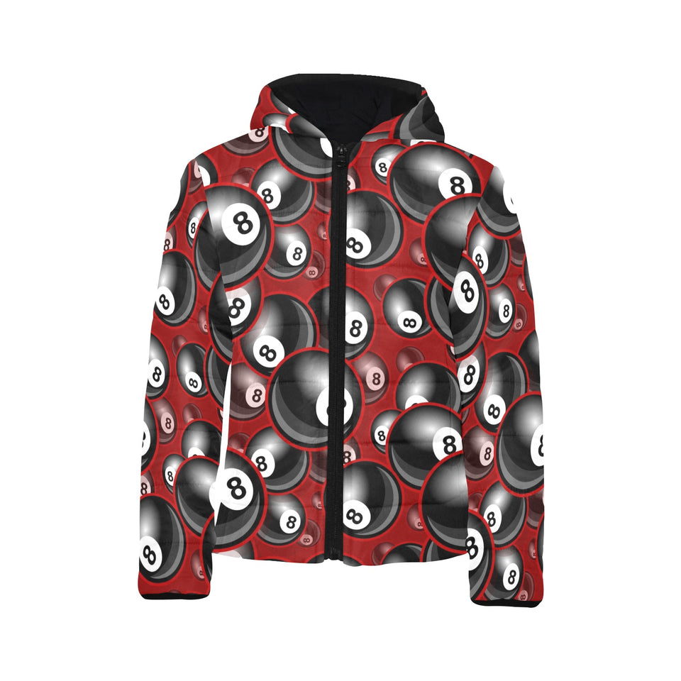 Billiard Ball Pattern Print Design 05 Kids' Boys' Girls' Padded Hooded Jacket