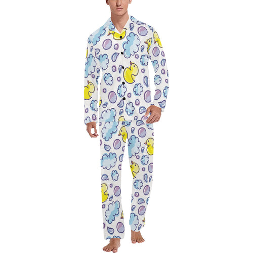 Duck Pattern Print Design 01 Men's Long Pajama Set