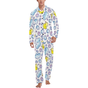 Duck Pattern Print Design 01 Men's Long Pajama Set