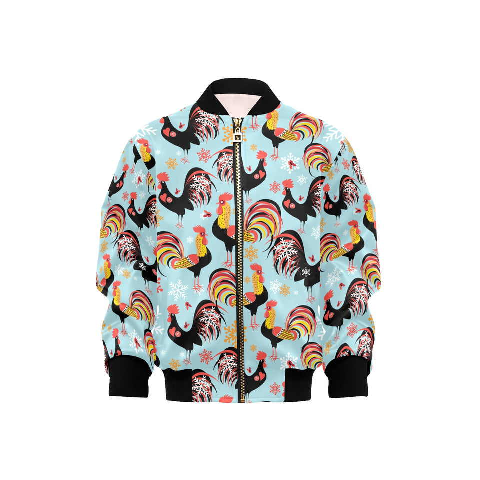 Rooster chicken cock snowfalke Kids' Boys' Girls' Bomber Jacket