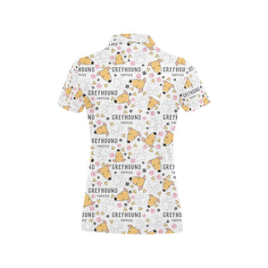 Greyhound Pattern Print Design 03 Women's All Over Print Polo Shirt