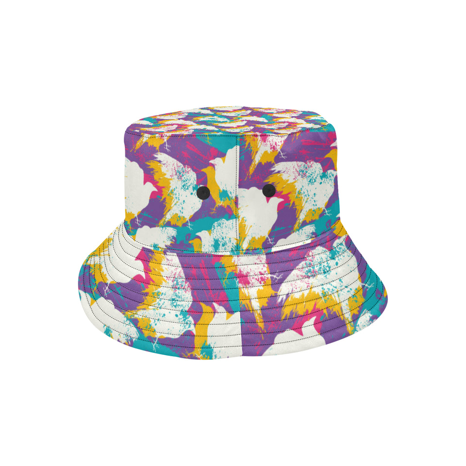 Colorful crow illustration pattern Unisex Bucket Hat
