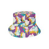 Colorful crow illustration pattern Unisex Bucket Hat