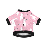 Llama Alpaca pink background All Over Print Pet Dog Round Neck Fuzzy Shirt