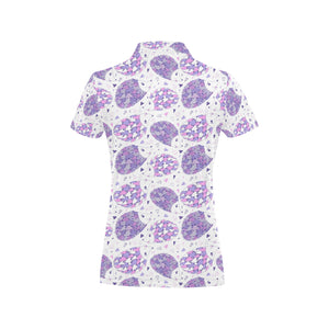 Hedgehog Pattern Print Design 05 Women's All Over Print Polo Shirt