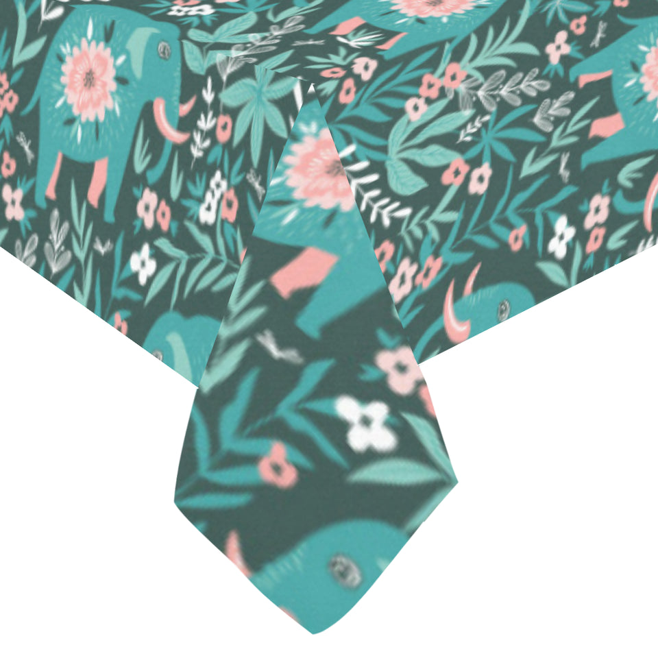 Elephants jungle pattern Tablecloth