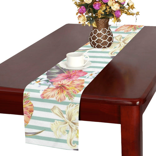 Colorful orchid flower pattern Table Runner