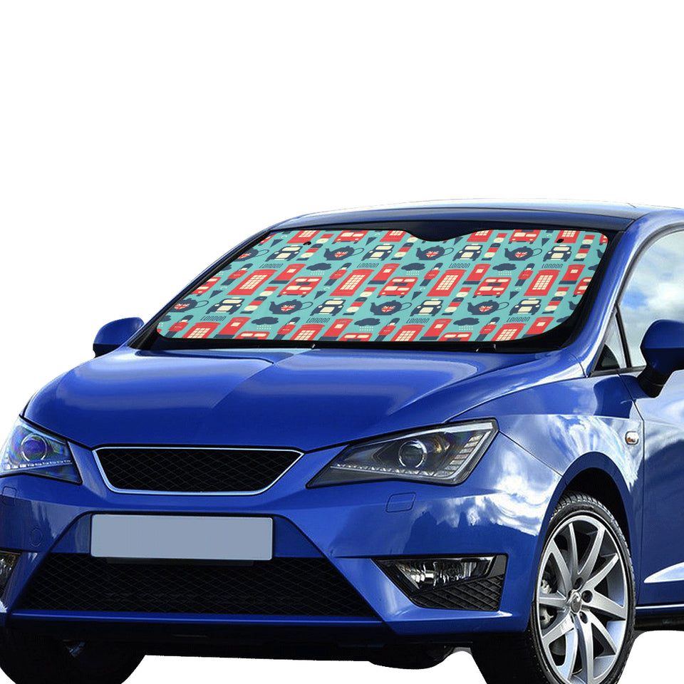 British Pattern Print Design 04 Car Sun Shade