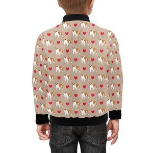 English Bulldog Pattern Print Design 05 Kids' Boys' Girls' Bomber Jacket