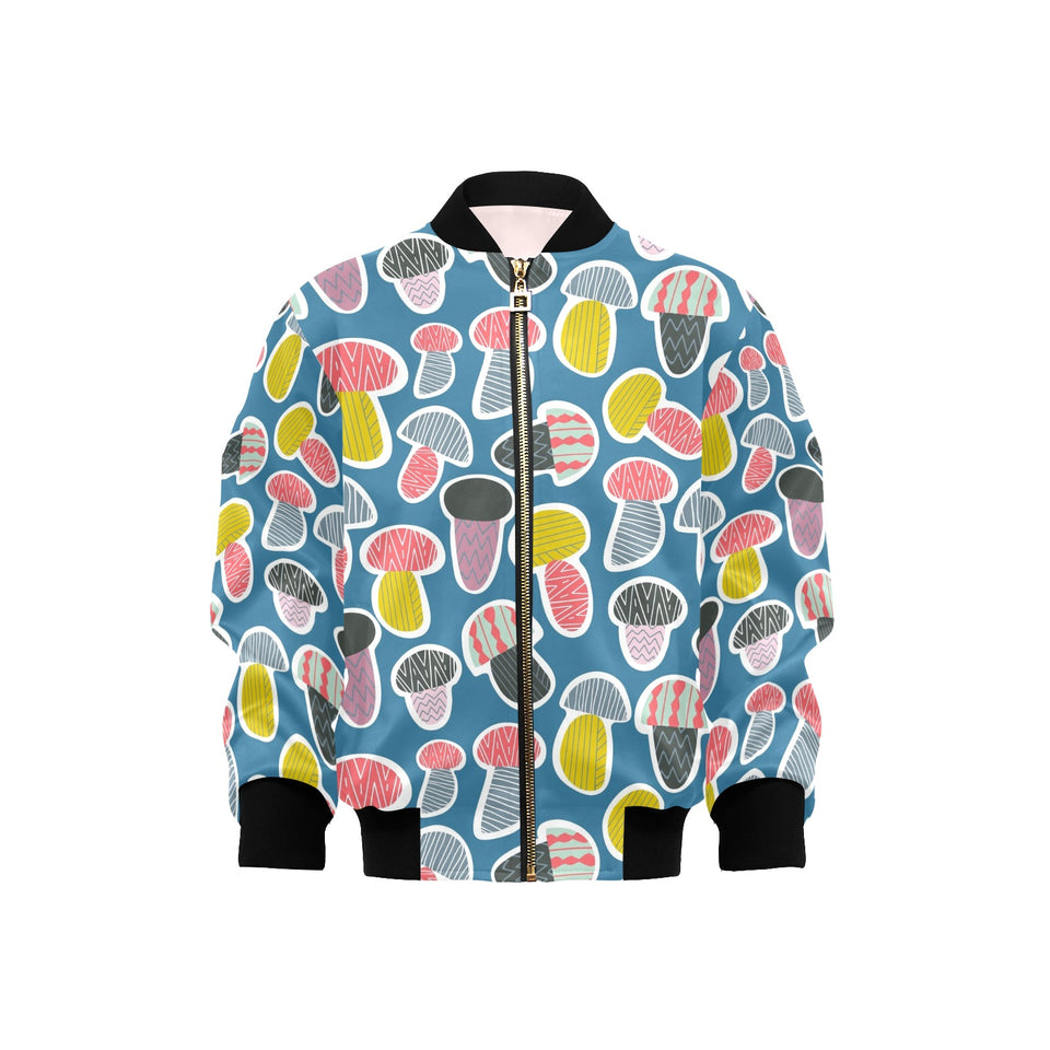 Colorful mushroom design pattern Kids' Boys' Girls' Bomber Jacket