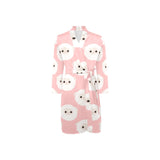 Cute sheep pattern Men's Long Sleeve Belted Night Robe