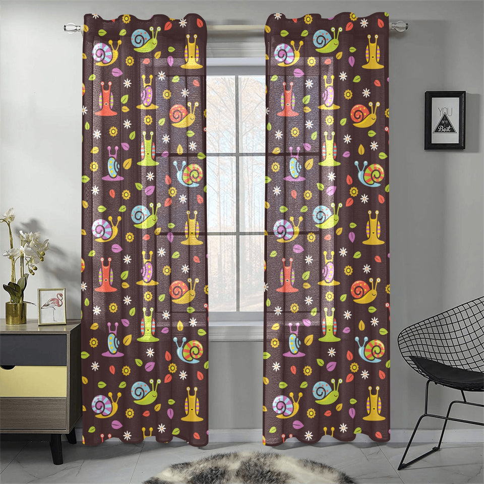 Snail Pattern Print Design 02 Gauze Curtain