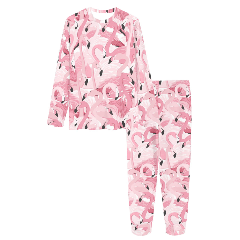 Pink flamingos pattern background Women's All Over Print Pajama Set