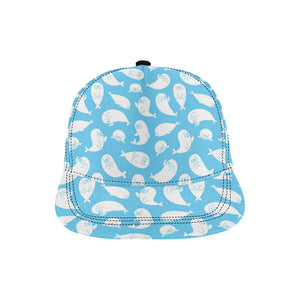 Cute white sea lion seals pattern All Over Print Snapback Cap