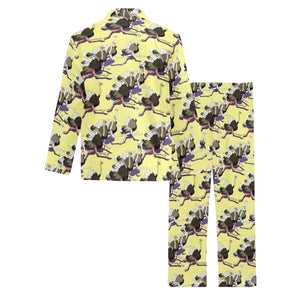 Ostrich Pattern Print Design 04 Men's Long Pajama Set