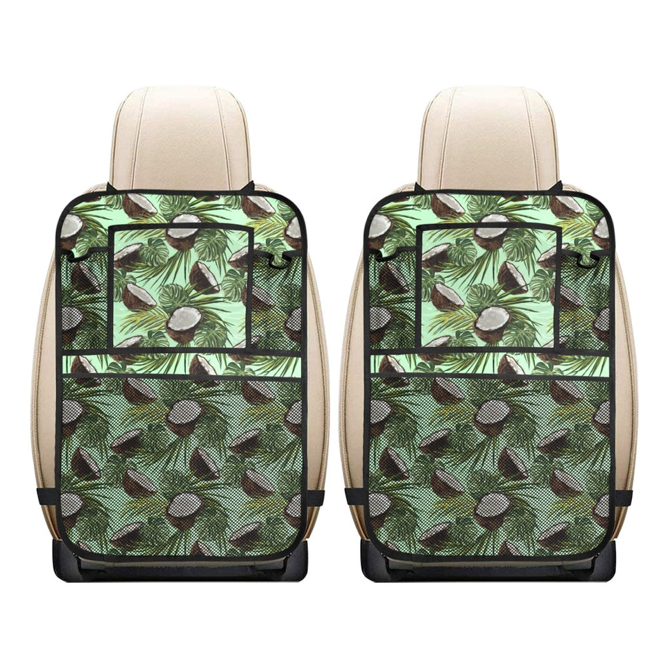 Coconut Pattern Print Design 02 Car Seat Back Organizer