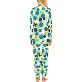 blueberry flower pattern Women's All Over Print Pajama Set