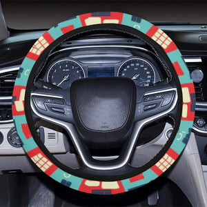 British Pattern Print Design 04 Car Steering Wheel Cover