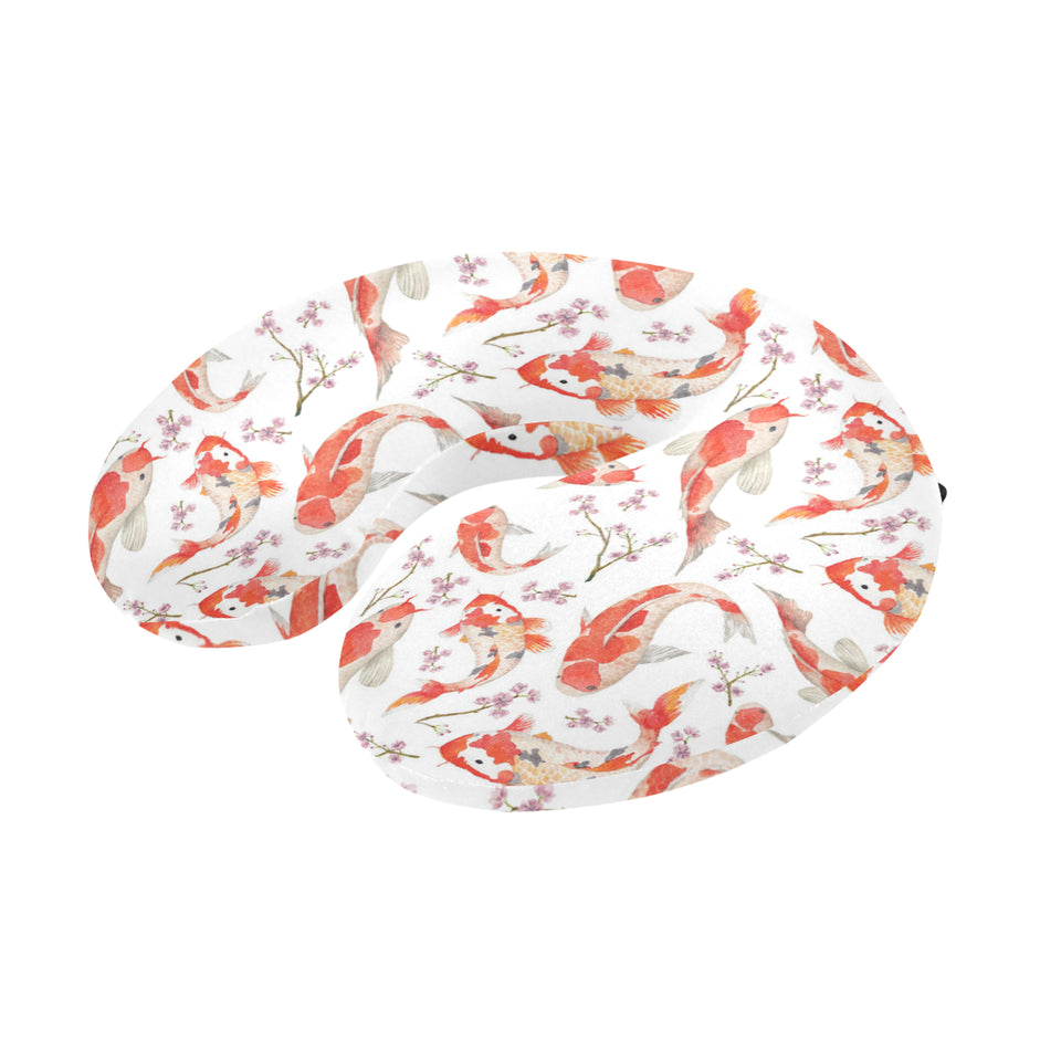 Watercolor fancy carp pattern U-Shaped Travel Neck Pillow