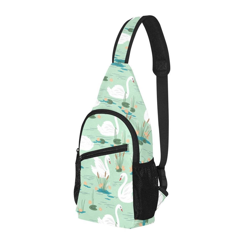 White swan lake pattern All Over Print Chest Bag